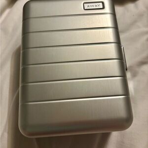 Away Metallic Silver Organizer-new never used